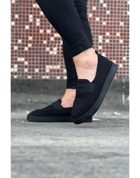 Omarı Kömür Rengi Triko Babet Erkek Casual Ayakkabı