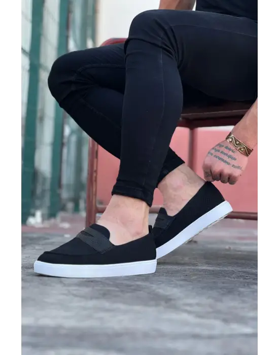 Omarı Siyah Triko Babet Erkek Casual Ayakkabı