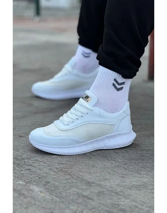 Omarı Beyaz Triko Erkek Spor Ayakkabı