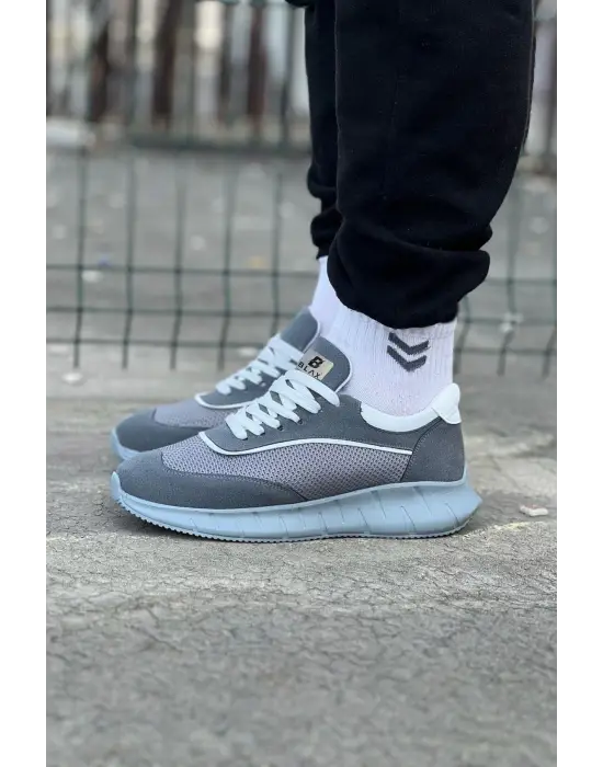 Omarı Gri Triko Erkek Spor Ayakkabı