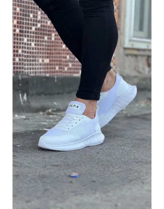 Yenilikçi Beyaz Triko Erkek Spor Ayakkabı