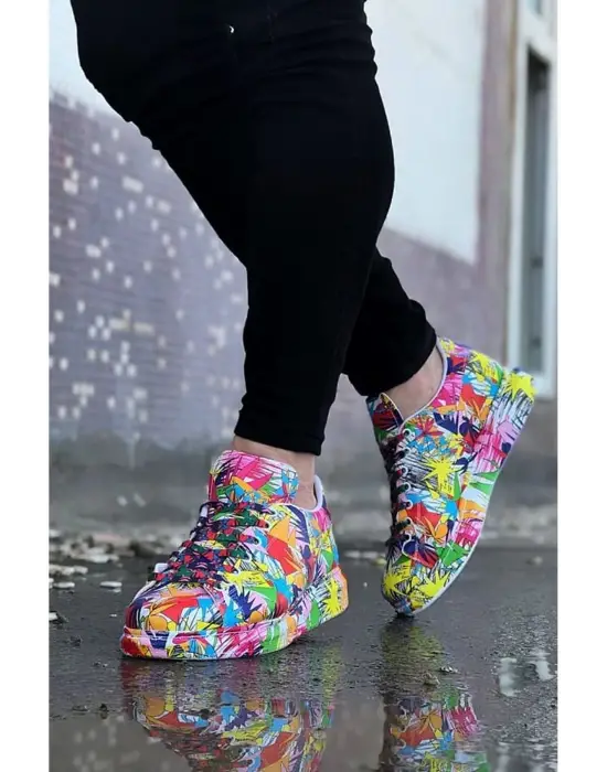 Omarı Modern ve Şık Çok Boyalı Erkek Casual Ayakkabı