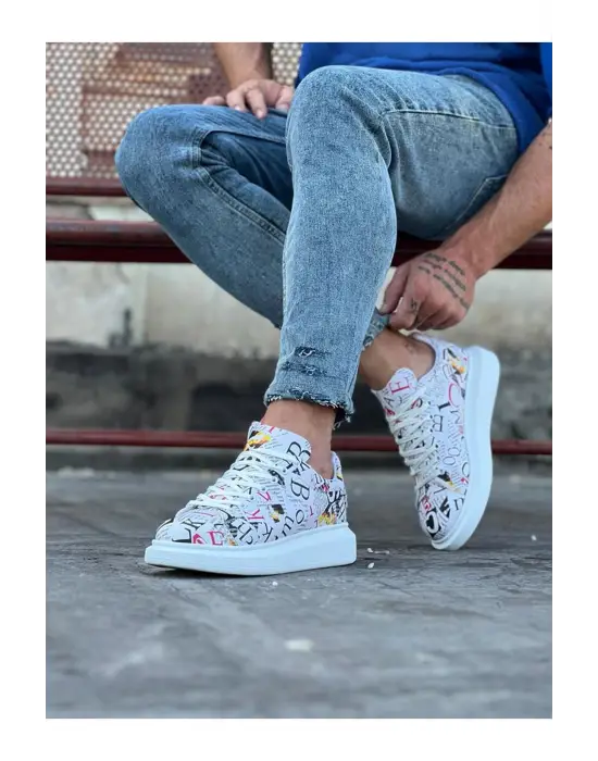 Omarı Desenli Boyalı Casual Erkek Ayakkabı