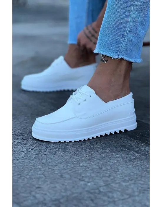 Omarı Beyaz Erkek Saraclı Casual Ayakkabı