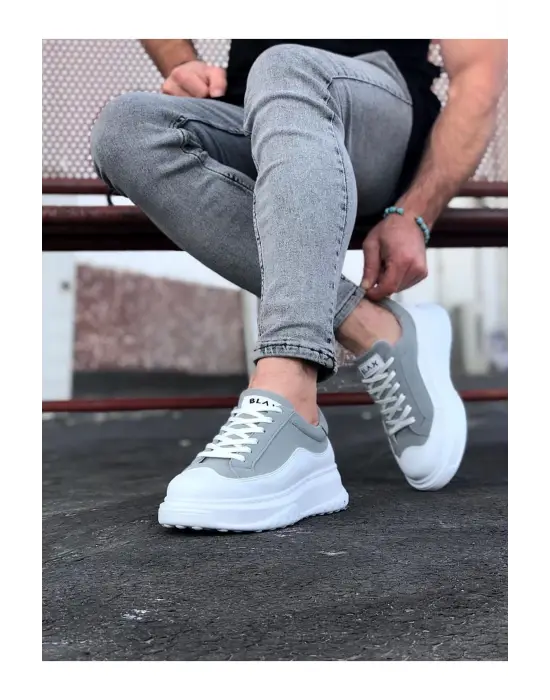 Omarı Rahat ve Şık Gri Beyaz Erkek Ayakkabı