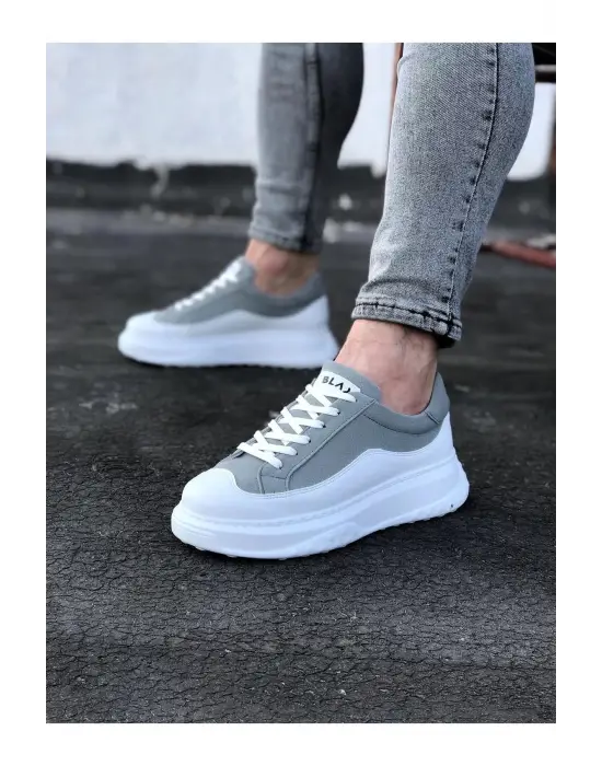 Omarı Rahat ve Şık Gri Beyaz Erkek Ayakkabı