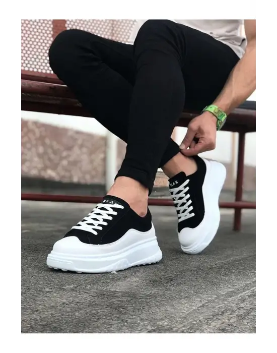 Omarı Siyah Beyaz Erkek Spor Ayakkabı