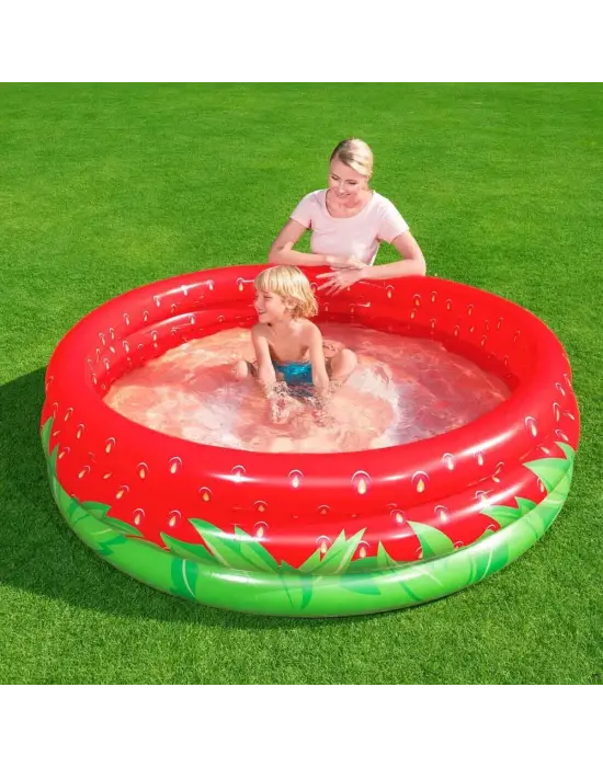 Omarı Çocuklar İçin Eğlenceli Çilek Desenli Havuz - 122x25 Cm