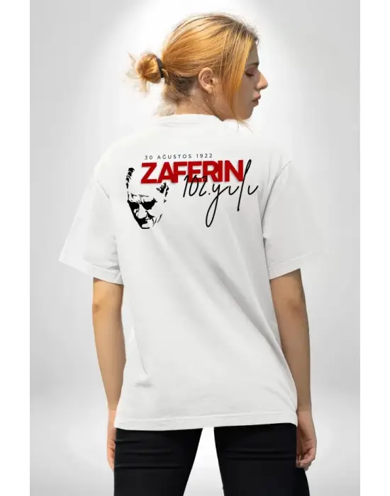 Omarı 30 Ağustos Milli Bayram Unisex Baskılı T-shirt - Beyaz