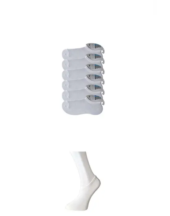 Omarı Görünmez Beyaz Erkek Çorap Seti 6lı