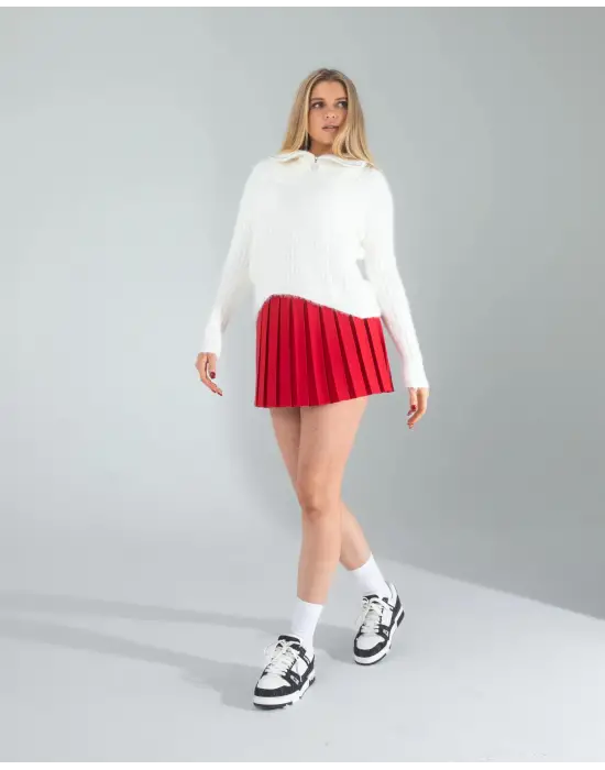 Omarı Fermuarlı Sakal Triko