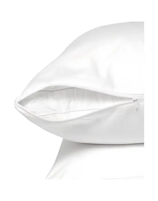 Omarı Fermuarlı Beyaz Yastık Kılıfı