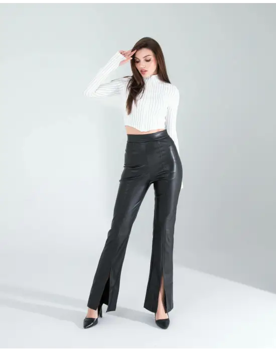 Omarı Fitilli Beyaz Crop Bluz