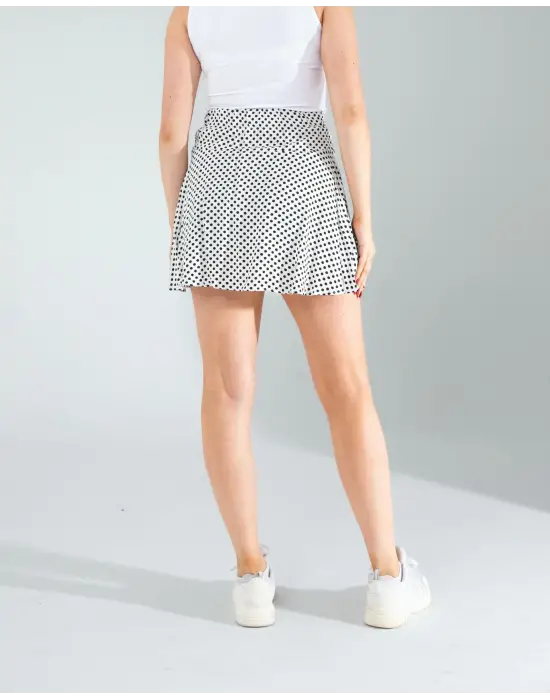 Çarpıcı Mini Puantiye Desenli Etek