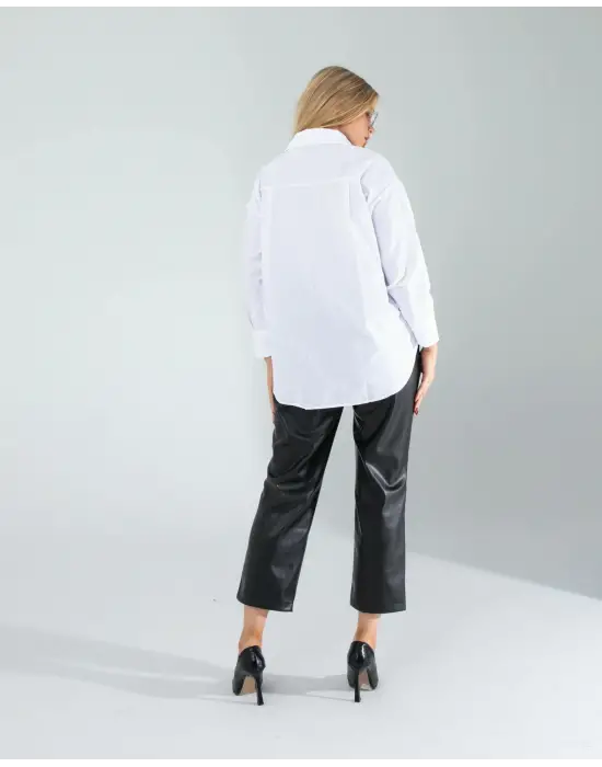 Omarı Klasik Beyaz Gömlek