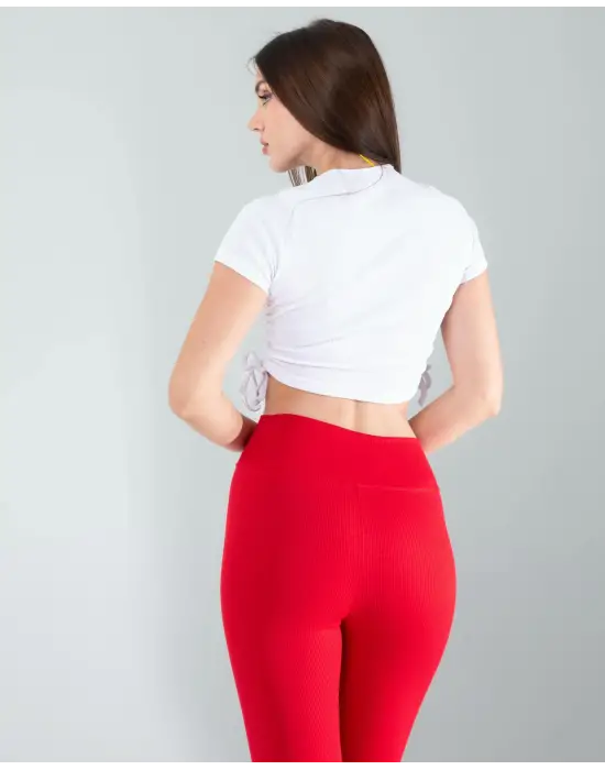 Omarı Kadın Sarı Crop Top