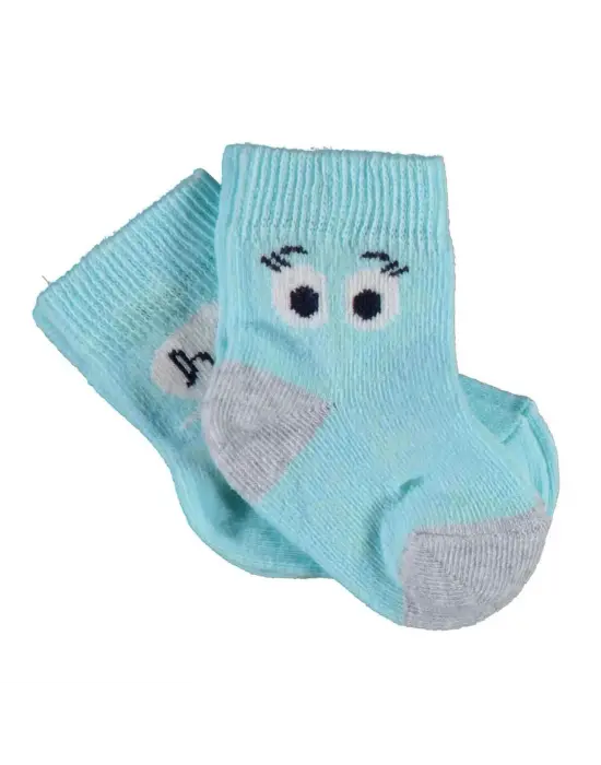 Omarı Organik Pamuk Erkek Çocuk Çorapları 2li Set - Mint renk seçeneği