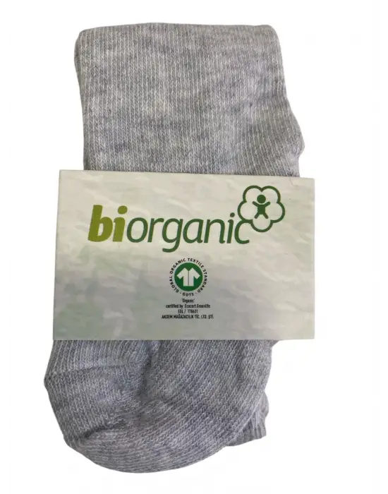 Omarı Organik Klasik Gri Melanj Külotlu Çorap
