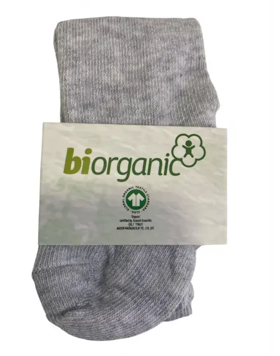 Bibaby Biorganic Klasik Düz Gri Melanj Külotlu Çorap 68460 Gri Melanj