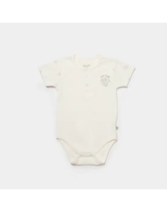Bibaby Biorganic Koala Jungle Kısa Kol Bebek Body 56972 Gri