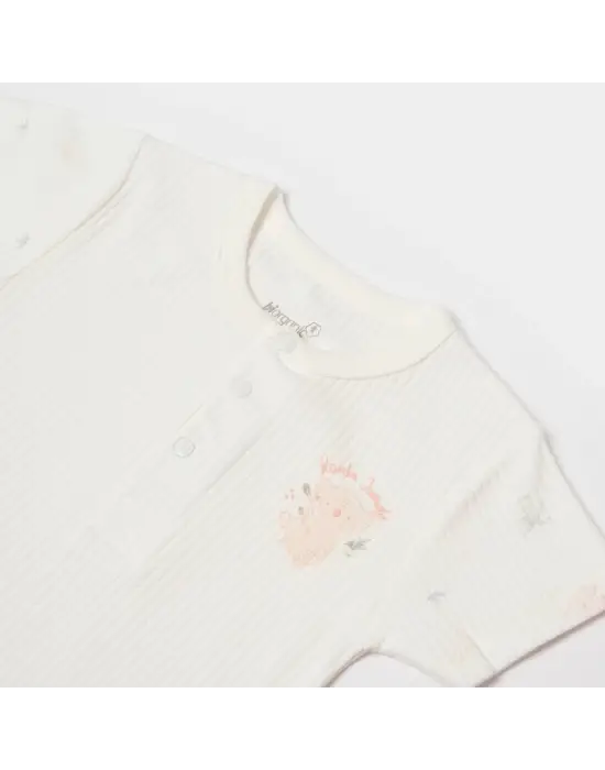 Bibaby Biorganic Koala Jungle Kısa Kol Bebek Body 56972 Pembe