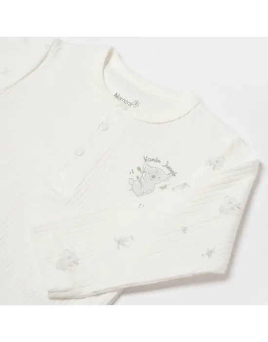 Bibaby Biorganic Koala Jungle Uzun Kol Bebek Body 56973 Gri