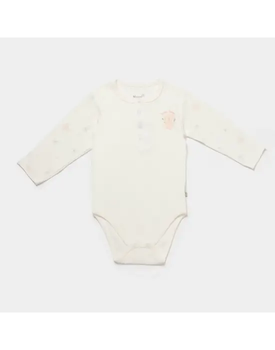 Bibaby Biorganic Koala Jungle Uzun Kol Bebek Body 56973 Pembe
