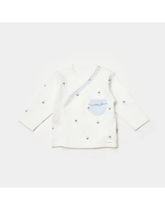 Omarı Organik Pamuklu Çiçek Desenli 3 Parça Zıbın Seti