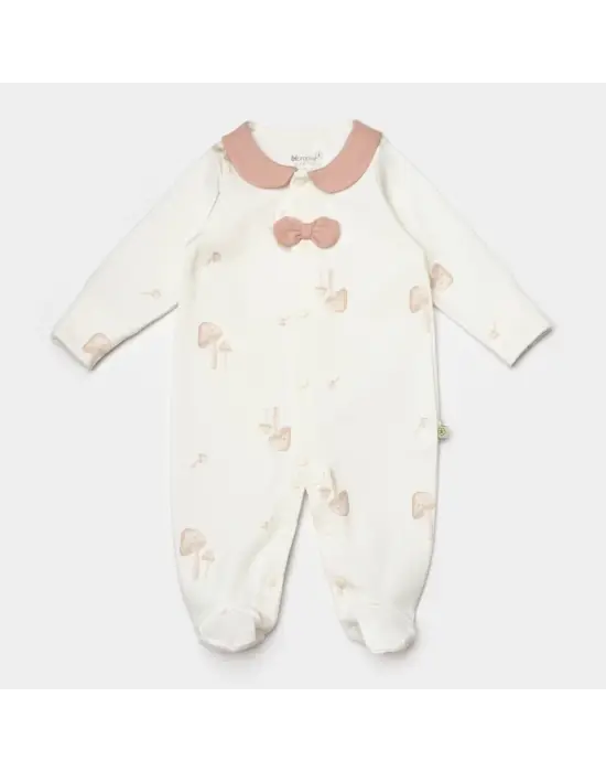 Omarı Organik Pamuk Bebek Tulumu Light Beige