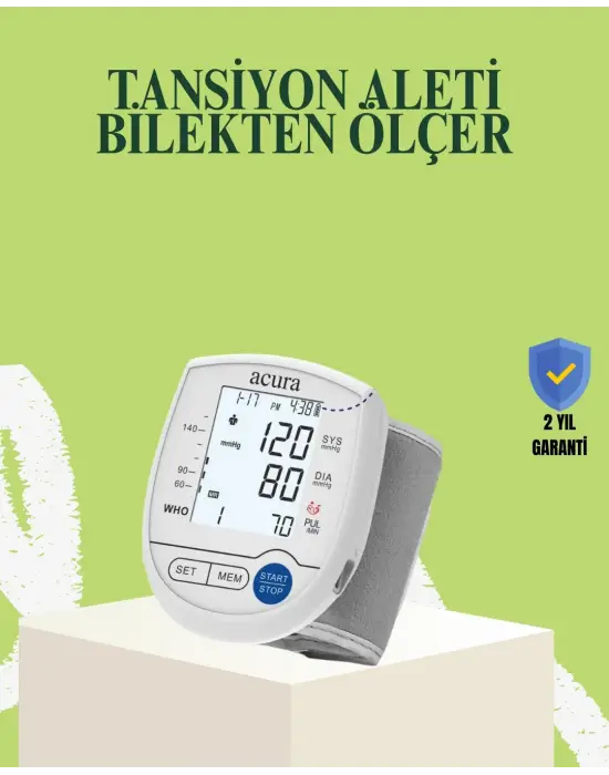 Bilekten Dijital Tansiyon Aleti Hem Pilli Hem Şarjlı Hafızalı