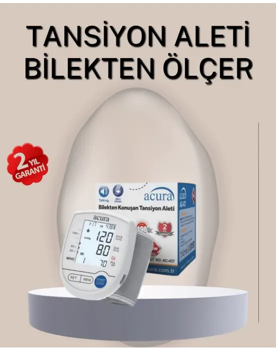 Bilekten Ölçer Tansiyon Aleti Şarjlı-pilli Hafızalı Pratik Kullanım
