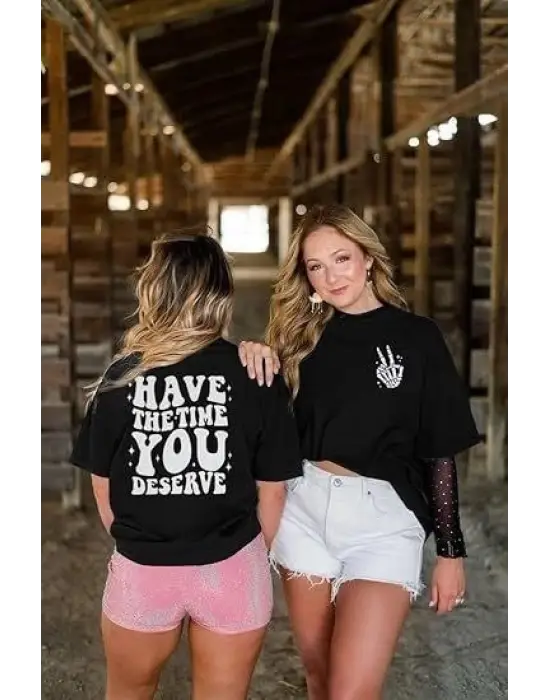 Omarı Siyah Bisiklet Desenli Kısa Kol T-shirt