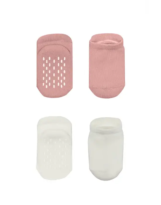 Bistyle 2li Altı Havlu Sneakers Kaymaz Çorap 20501 Ekru Pudra