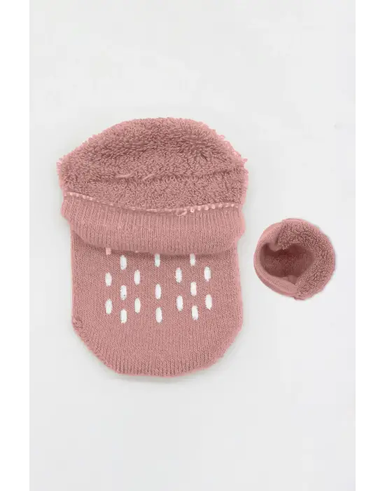 Bistyle 2li Altı Havlu Sneakers Kaymaz Çorap 20501 Ekru Pudra