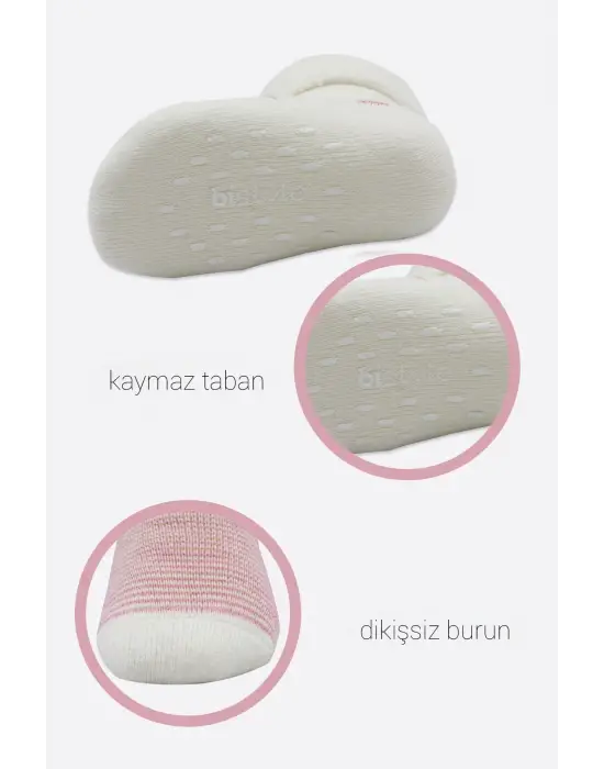 Bistyle 2li Havlu Soket Kaymaz Çorap 10504 Ekru Pudra
