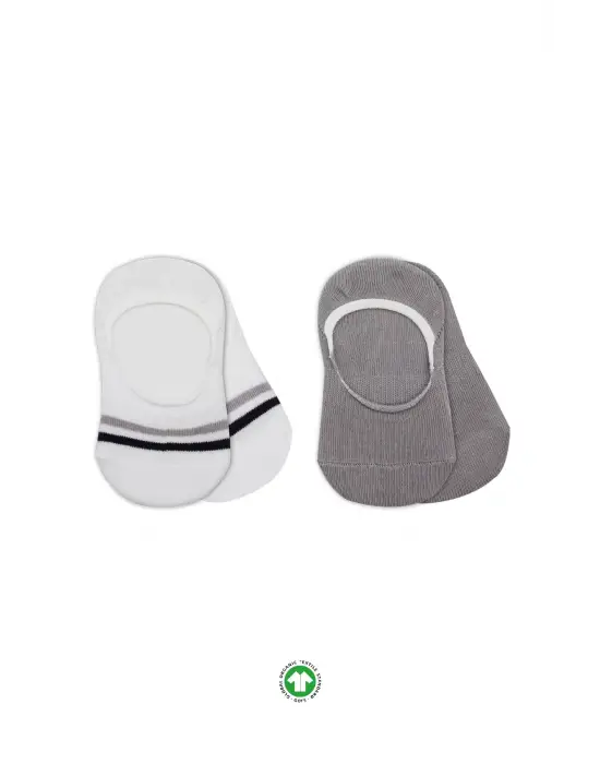 Bistyle 2li Penye Babet Silikon Çemberli Çorap 30102 Gri Beyaz