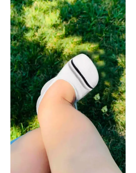 Bistyle 2li Penye Babet Silikon Çemberli Çorap 30102 Gri Beyaz