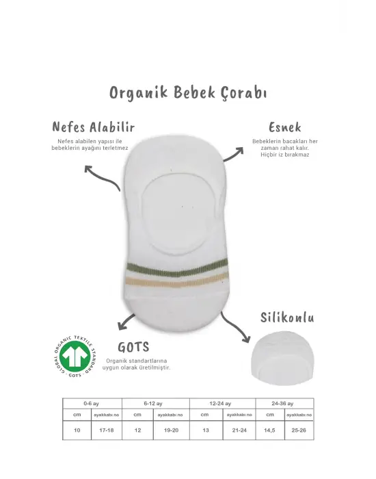 Bistyle 2li Penye Babet Silikon Çemberli Çorap 30102 Nil Beyaz