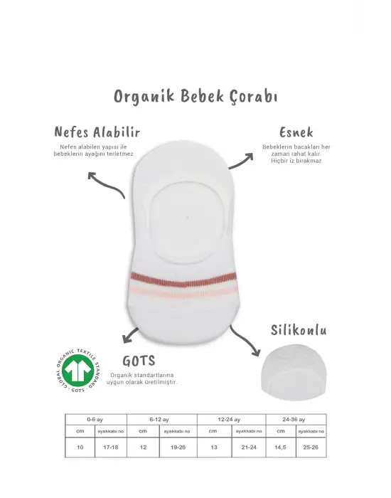 Bistyle 2li Penye Babet Silikon Çemberli Çorap 30102 Pudra Beyaz