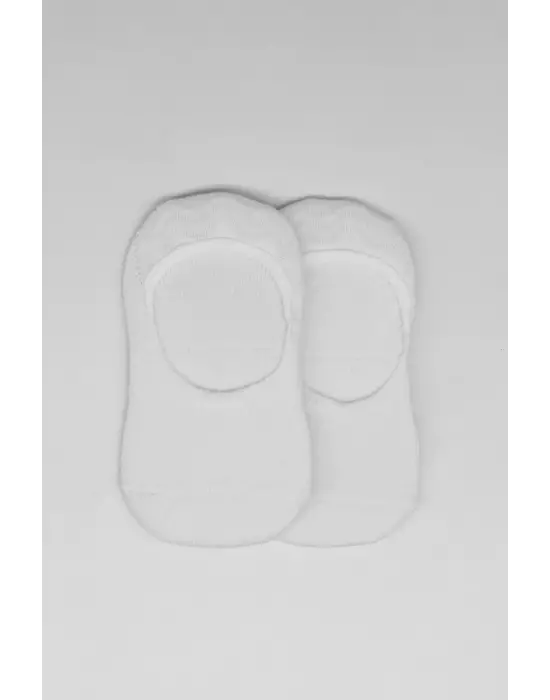 Bistyle 2li Penye Babet Silikonlu Basic Çorap 30104 Beyaz Beyaz