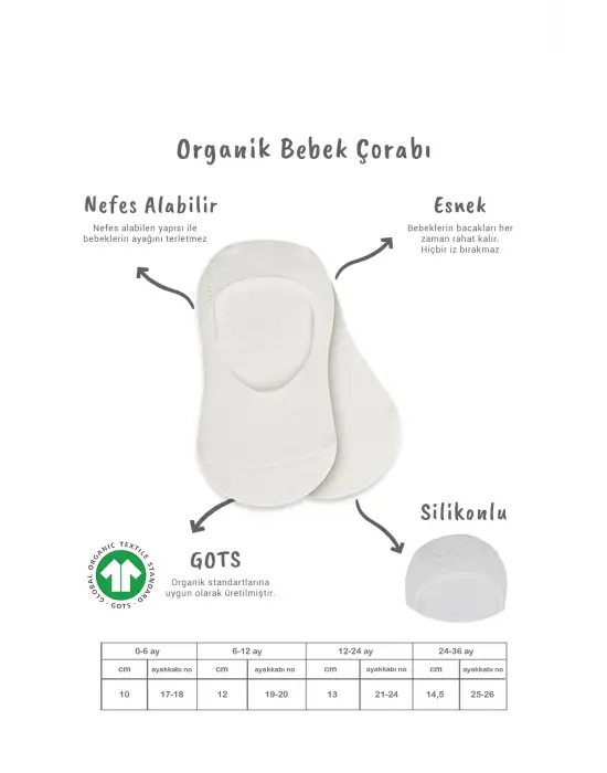 Bistyle 2li Penye Babet Silikonlu Basic Çorap 30104 Ekru Ekru