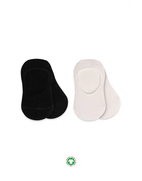 Bistyle 2li Penye Babet Silikonlu Basic Çorap 30104 Siyah Ekru