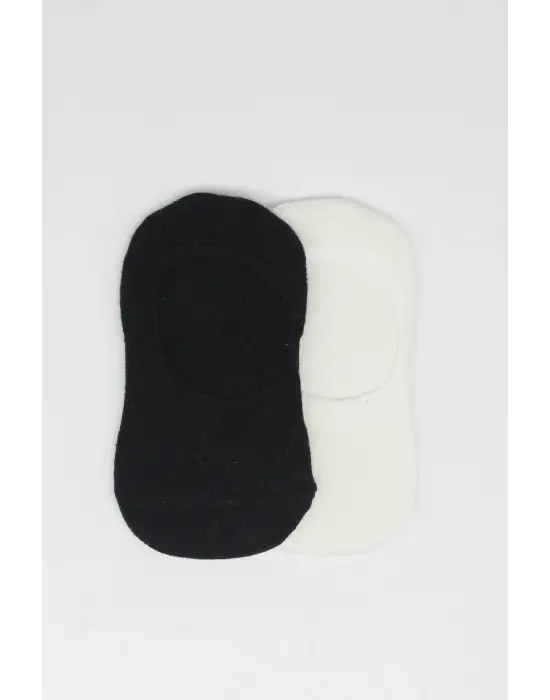 Bistyle 2li Penye Babet Silikonlu Basic Çorap 30104 Siyah Ekru