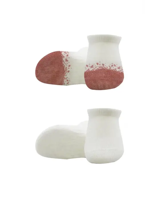 Omarı Penye Sneakers Çorap Set Ekru Pudra