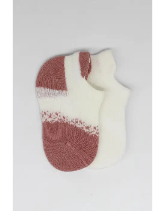 Omarı Penye Sneakers Çorap Set Ekru Pudra