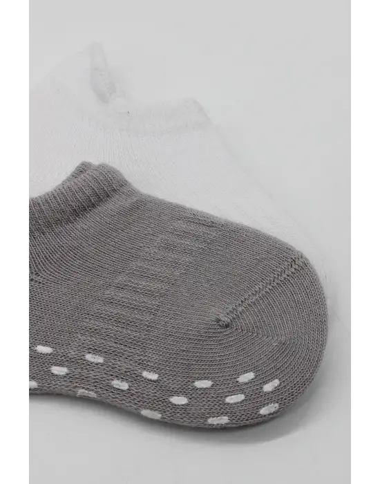 Omarı Kaymaz Penye Çorap Seti Gri Beyaz