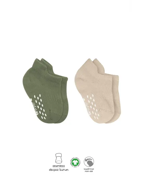 Omarı Kaymaz Sneakers Renkli Penye Çorap