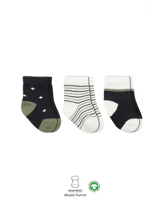 Omarı Yumuşak Dokulu 3Lü Erkek Soket Çorap - Antrasit Grisi