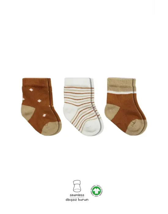 Omarı Erkek 3lü Penye Soket Çorap Seti - Hardal Renkli