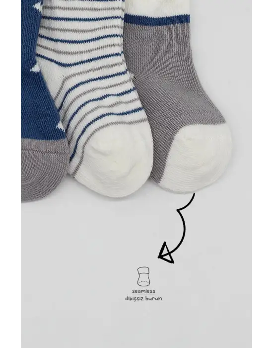 Omarı Modern ve Rahat Erkek Soket Çorap Seti - İndigo